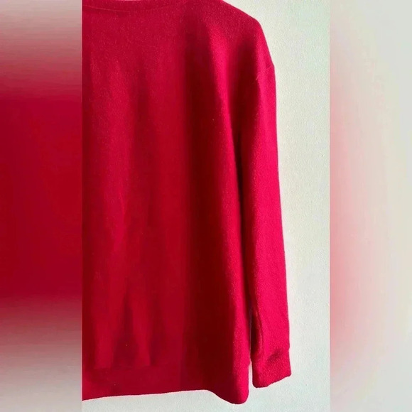 Ho Ho Nope Cat Ugly Christmas Sweater, Red Holiday Sweater, Glitter, Size Med - Picture 13 of 16